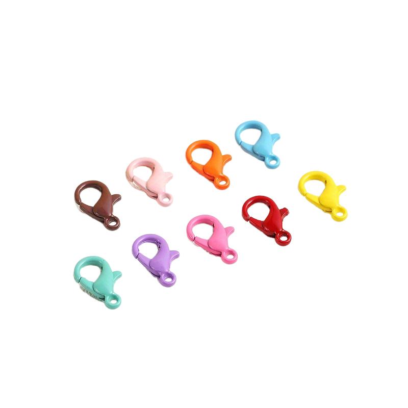

10 шт. красочная застежка-лобстер DIY ювелирные аксессуары ручной работы металлический лак застежка-лобстер оптовая продажа ожерелье браслет соединение застежка Mixed color