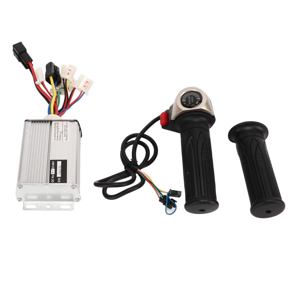 Electric Controller Kit Aluminum Alloy Controller Rubber Throttle Grip Set for Electric Bikes