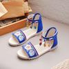 Children's Roman shoes Girls' sandals Summer 2025 New middle-aged and older children's Korean version soft-soled ethnic style retro princess shoes