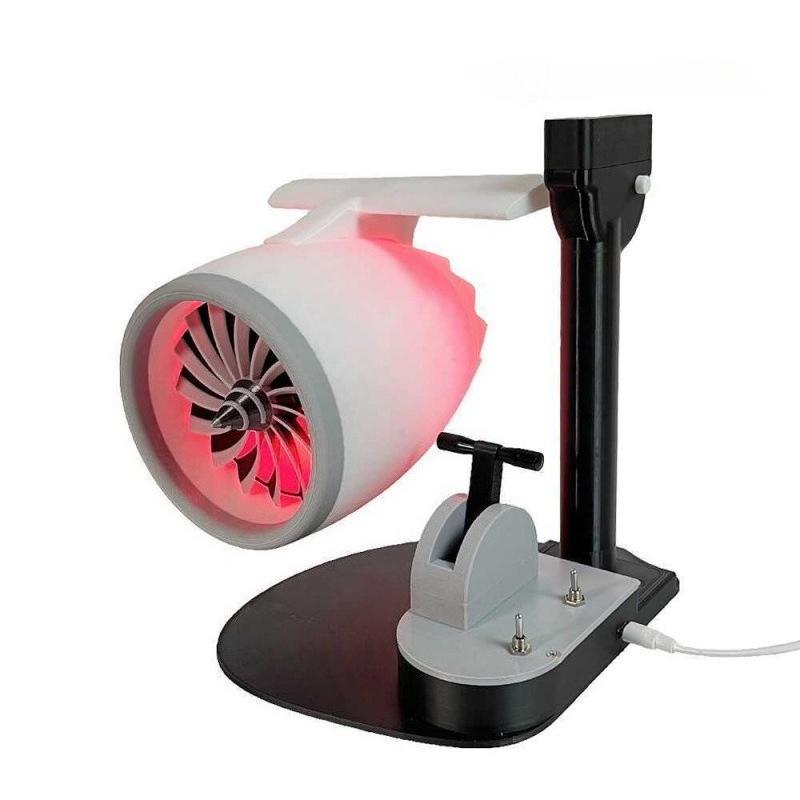 Aircraft Engine-Shaped Desktop Fan with Light, Trendy Decorative Item for Offices and Modern Spaces
