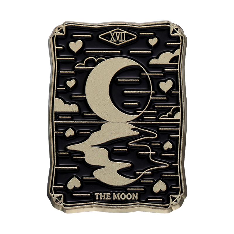 Schwarze Tarot Emaille Pins Custom Sonne Mond Sterne Dunkle Hexe Broschen Reversabzeichen Punk Gothic Schmuck Geschenk für Freunde