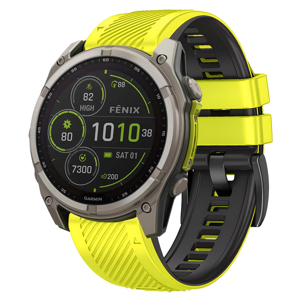 Two-Tone Silicone Watch Band For Garmin Fenix 8 E 47mm Accessories For Garmin Enduro 3 / Fenix8 51mm QuickFit 26mm 22mm Strap