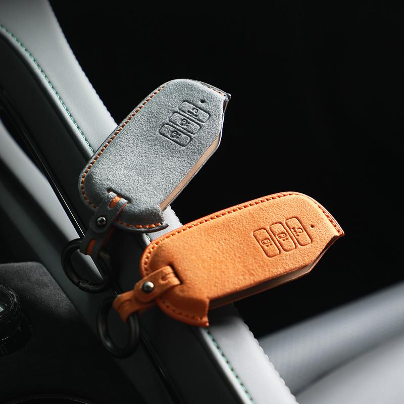For Kia Niro Hybrid Sportage K5 Sorento MQ4 Ev6 Seltos Alcantara 7 Button Car Key Case Keychain Accessories 2025 2025 2025 2025