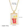 New Design Colorful Enamel Tarot Cards Pendant Necklaces  18K Gold Plated Sun Star Moon Box Chain Choker Jewelry for Women