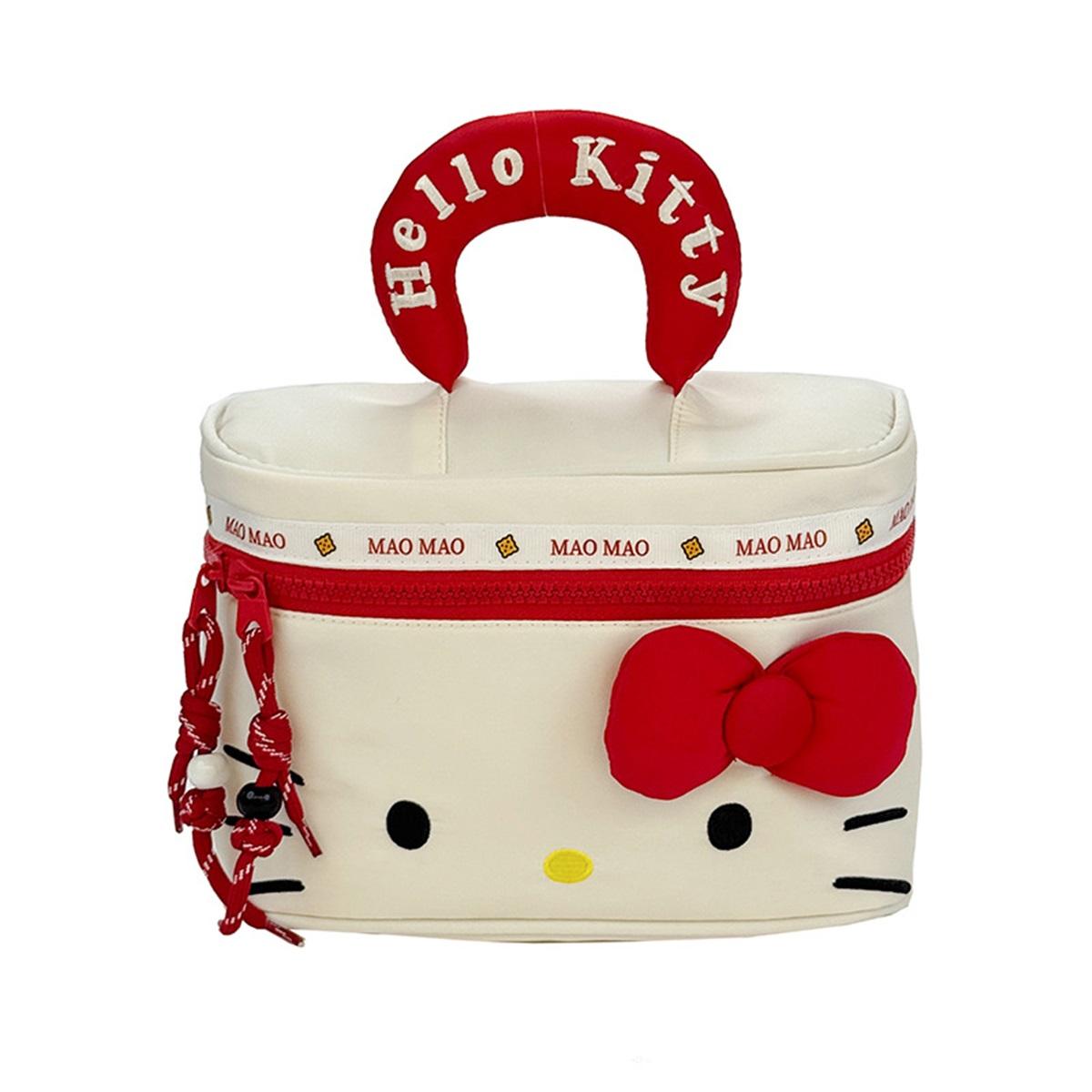Fashionable Bow Mini Storage Bag Black Cartoon Hello Kitty Portable Cosmetic Bag