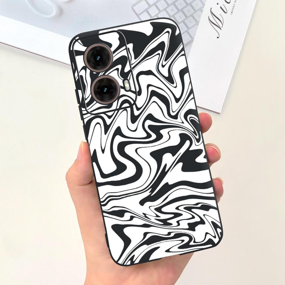 For Motorola Moto G85 5G Case 2024 Fashion Flower Marble Soft Silicone Camera Protection Phone Cover For Moto G85 XT2427-3 Coque