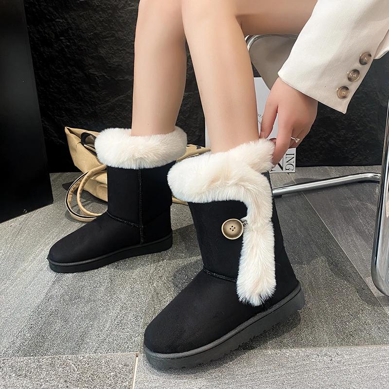 Fashion Women Winter Warm Shoes Anti-slip Comfortable Flats Female Snow Boots Shoes for Women