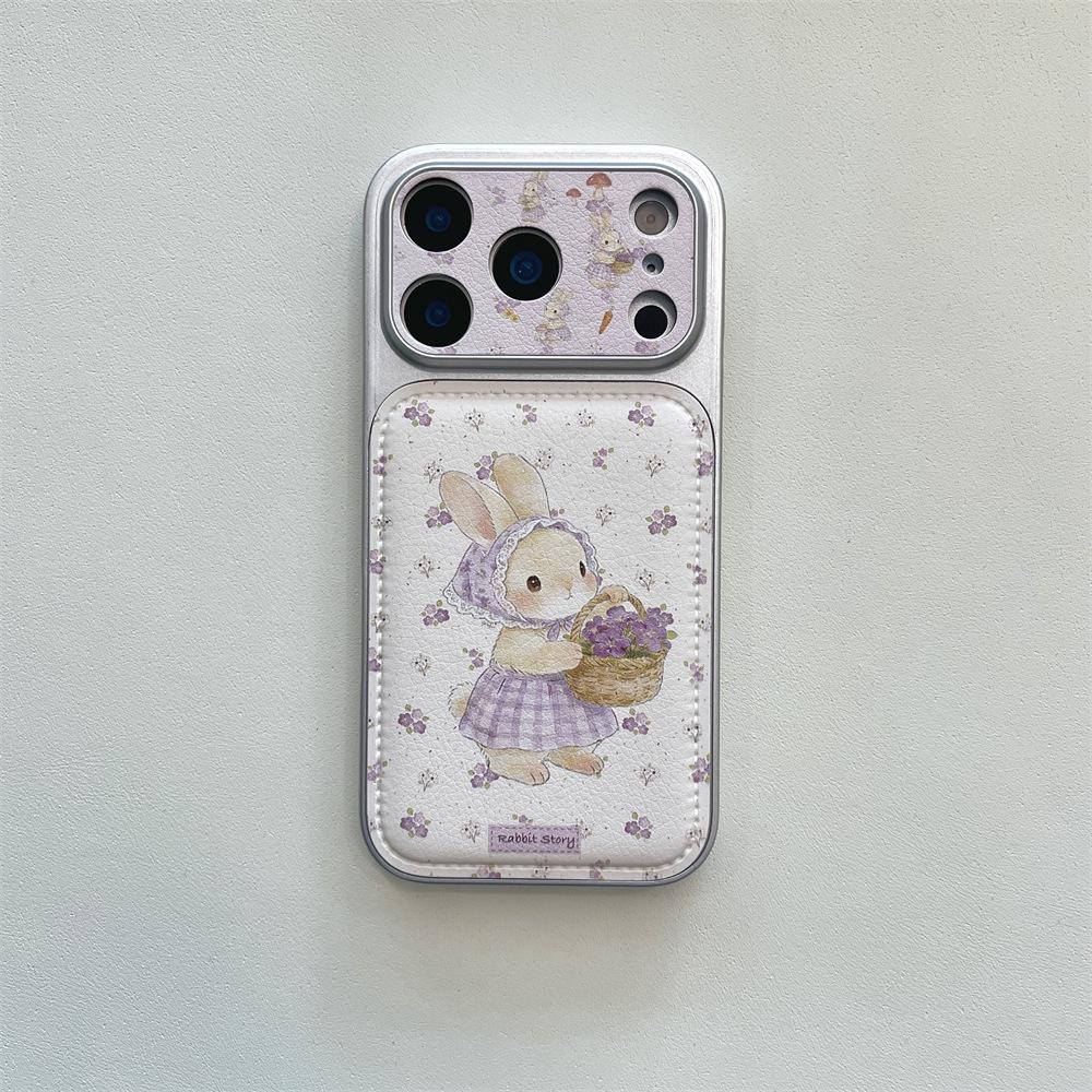 

Purple Floral Rabbit Case for iPhone 15/14 & 17/16 Pro Max iPhone 17 Pro Max