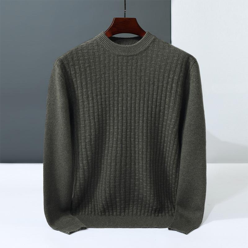 New cashmere sweater jacquard sweater soft waxy simple knitted wool sweater