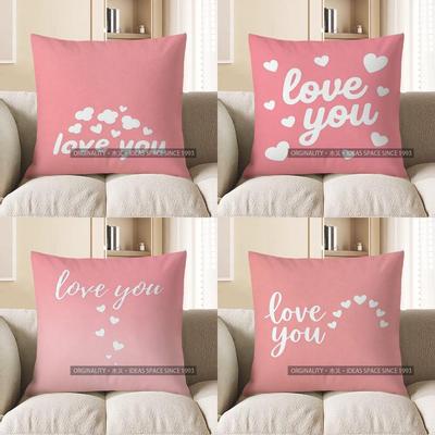 2D Love You Cloud Hearts Pillow For Decor Pattern Cushion Cover Suitable For Sofa Bedroom Car Pillow Cover