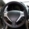 Car Steering Wheel Cover For Honda Jazz Fit 2005 2006 2007 2008 DIY Hand stitch Black PU Microfiber leather