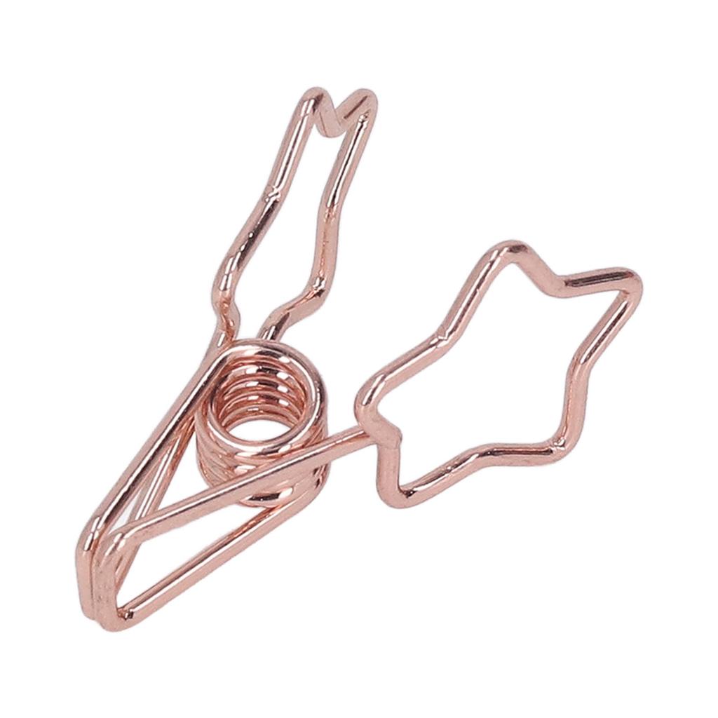 100pcs Star Binder Clips Cute Cartoon Hollow Strong Clamping Force Sturdy Metal Paper Clamps for