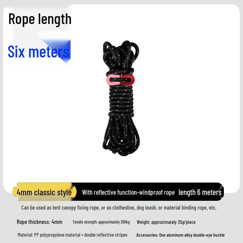 Adjustable Reflective Windproof Camping Tent Rope Pulley System