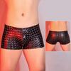 Männer Kunstleder Unterwäsche Mittelhohe 3D U-konvexe Schlange Leopardenmuster Shorts Höschen Dehnbare Skinny Shorts Slips