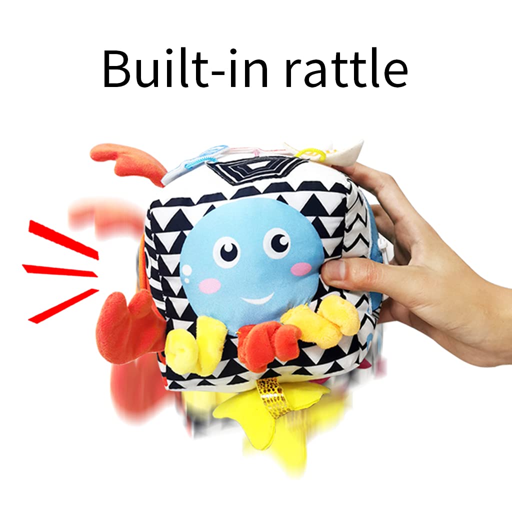 Výuková hračka pro děti Cubic Activity se zipy, západkami, přezkami, tkaničkami, patentkami, knoflíky a dalšími – ideální pro batolata doma, v letadle, v autech nebo na cestách