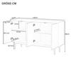Modern Minimalist Pure White Sideboard with 4 Doors in Arched Pattern for Dining Room And Living Room (White)