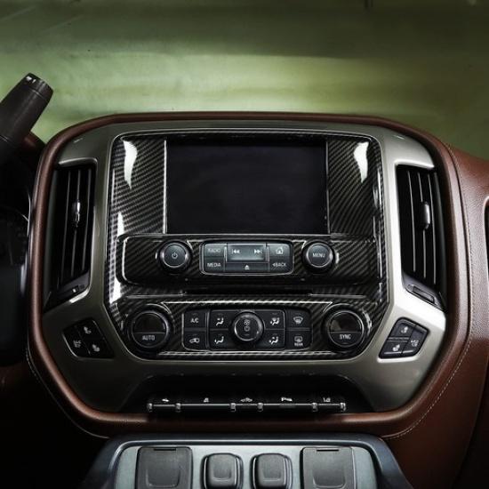Zentrales GPS-Navigationspanel-Zierleiste Für Chevy Silverado/GMC Sierra Kohlefaser