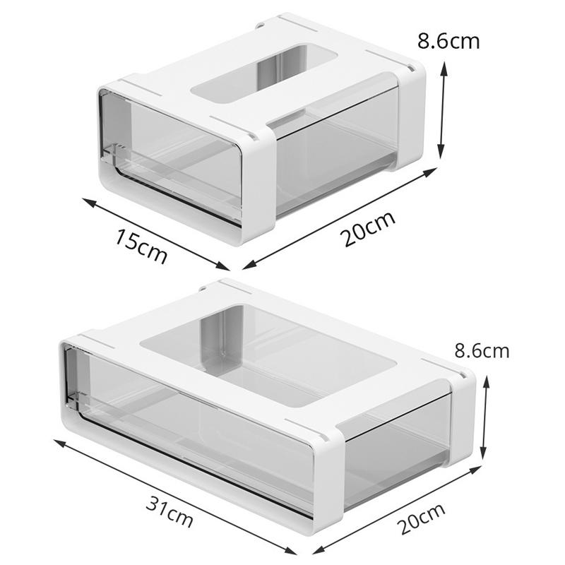 Office Under Table Storage Drawer Punch Free Plastic Transparent Storage Drawer Large Capacity Wardrobe Underwear Organizer