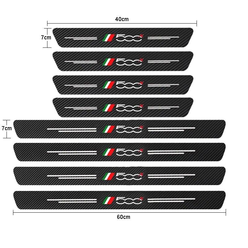 Autotürschwellenplatte Kohlefaseraufkleber für Fiat Abarth 500 Abarth 124 Abarth 595 500x 500l 500c Autozubehör