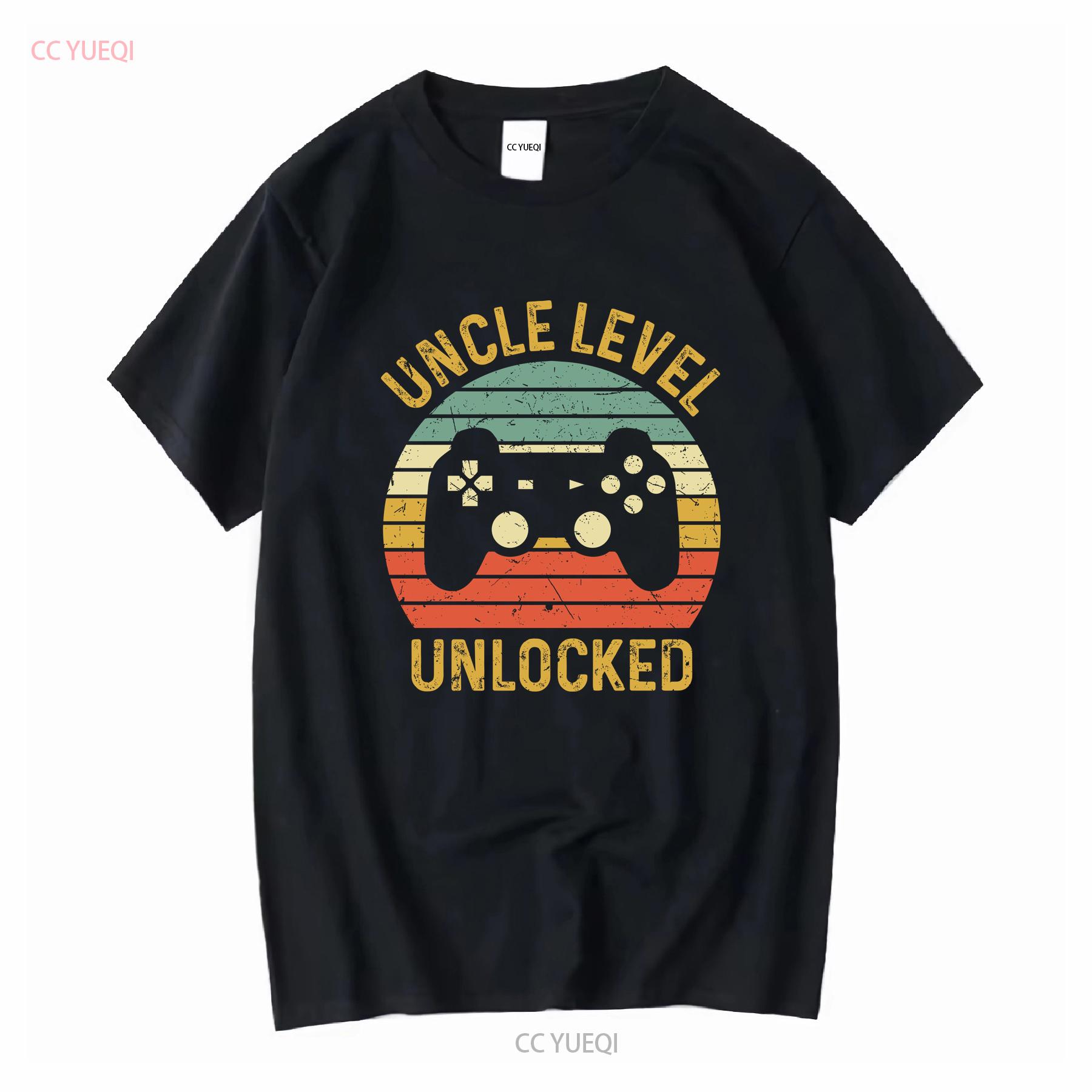 

Uncle Level Unlocked T Shirt Funny Gaming Mens Gamer For Men Video Games Him long or short sleeves vintage Washed graphic 4XL