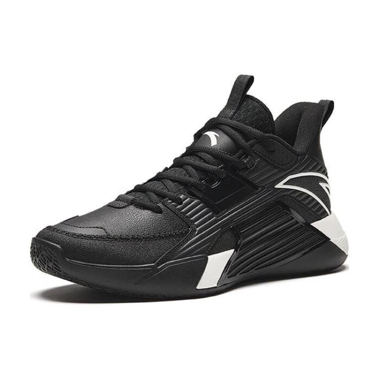 new Anta Speedy 3 Durable Breathable Mid Top Basketball Shoes Men's Black
