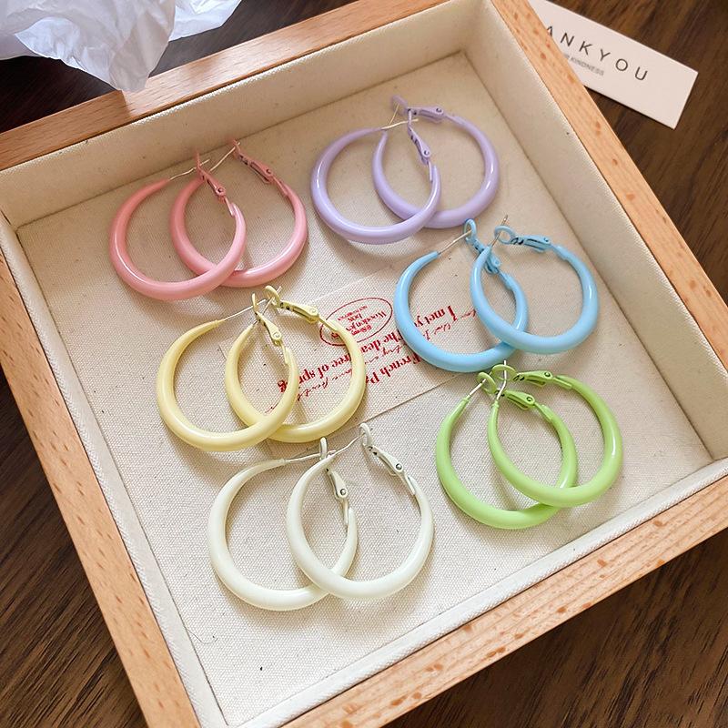 Trendige Große Runde Creolen für Damen Europäischer Übertriebener Party-Schmuck Retro Statement Geometrie Kreis Hängende Schlaufenohrringe