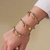 Qiong Yao 18K Gold-Plated Conch Shell Ocean-Style Openable Stainless Steel Bracelet