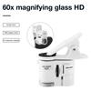 Universal Clip Microscope 61X LED Jewelry Magnifying Glass Cell Phone Clip Focusing Adjusted Pocket Microscope with Clip