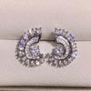 925 Sterling Silver Sparkling Cubic Zircon Stud Earrings for Women Gorgeous Engagement Wedding Jewelry Accessories GiftGood Product