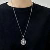 S925 Sterling Silver Double-Sided Tibetan God of Wealth Jaki Lham Pendant - Unisex Necklace
