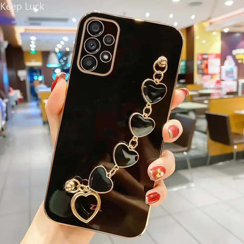 

Модне покриття Love Heart Bracelet Chain Case для Samsung Galaxy A13 A32 A52 A72 A23 A33 A31 A11 A51 A21S протиударний чохол A13 4G чорний