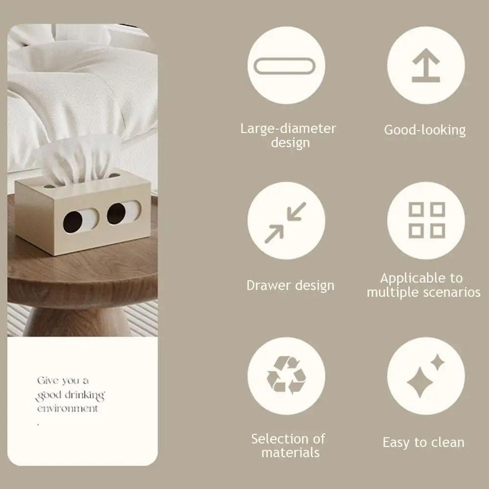 Rectangle Shape Cartoon Tissue Box Big Eyes Decorative Facial Tissue Dispenser Smooth Funny Expression Napkin Container