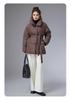 European Style 2025 Winter Stand Collar Cotton Jacket with Belt - Stylish, Chic Outerwear
