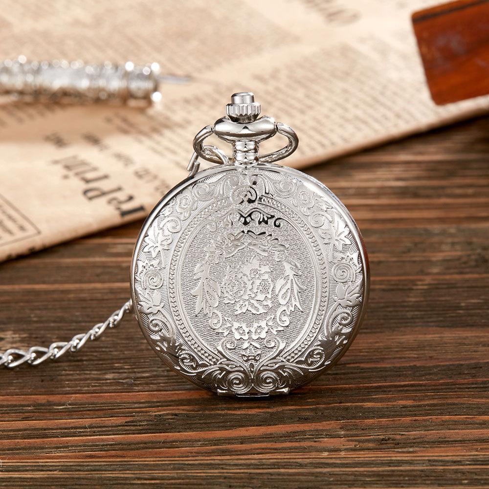 Flip Hollow Pocket Watch Retro Necklace Watch Men and Women Student Gift Hanging Watch Pocket Watch