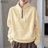 Women Casual Stand Collar Long Sleeve Thin Pullover Sweatshirts
