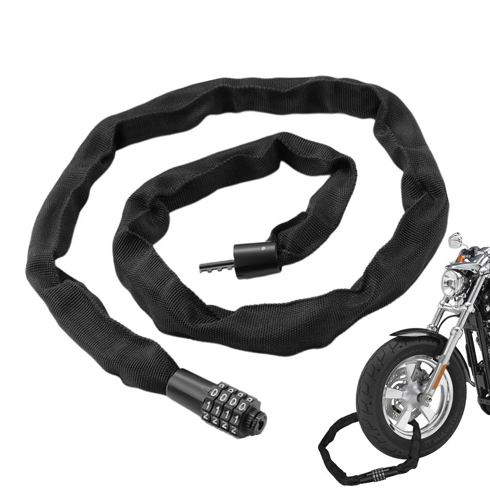 Bike Chain Locks Anti Theft Heavy Duty Bicycle Chain Lock 3.9 Feet Long Secure Chain Lock 4-Digit Combination Lock For Bikes Bic