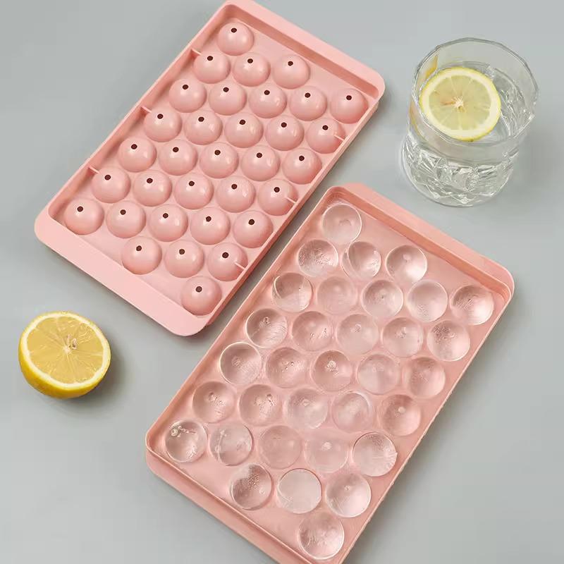 Food Grade Ice Ball Mold - Round Plastic Ice Cube Tray for Homemade Ice