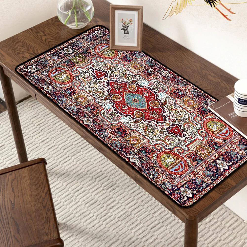 Persian Rug Mouse Pad XXL Gamer Desk Mat Large Keyboard Pad Gaming Office Accessories Bohemian 900x400mm for Laptop Table Pads