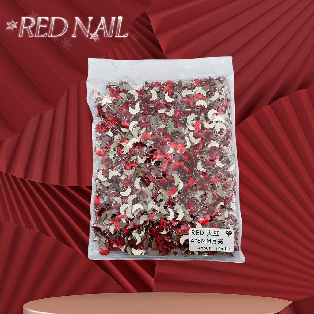 Pachet întreg de Crăciun de Anul Nou, mic, mare, roșu, fund plat, formă specială, diamant, artă pentru unghii, ornament pentru unghii, diamant roșu în formă specială