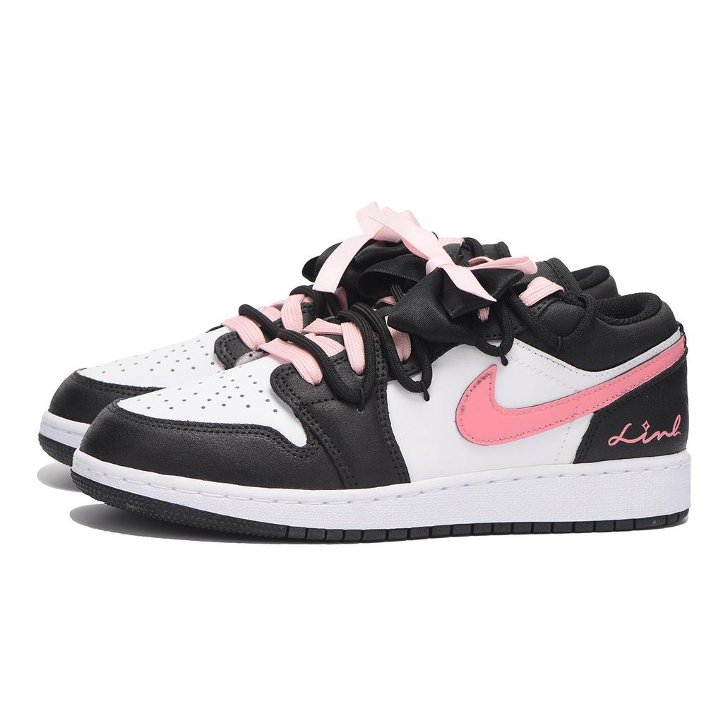 Jordan Air Jordan 1 Low top Vintage Basketball Shoes Women's Black Pink DX4374-008(Team59-SBOX)