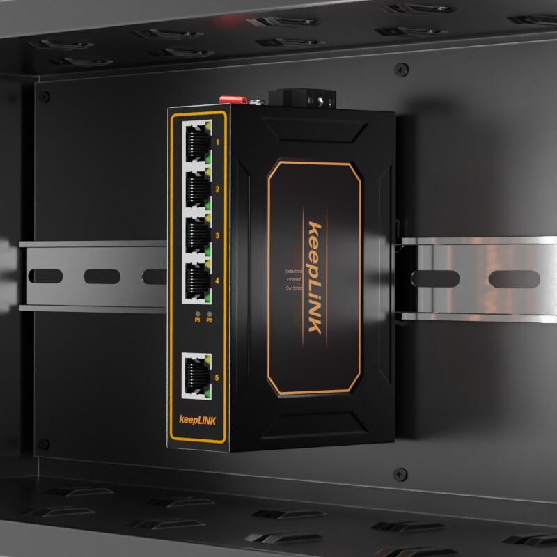 keepLINK KP-9000-35-5GP 5-Port Gigabit Unmanaged Din-rail PoE Industrial Switch