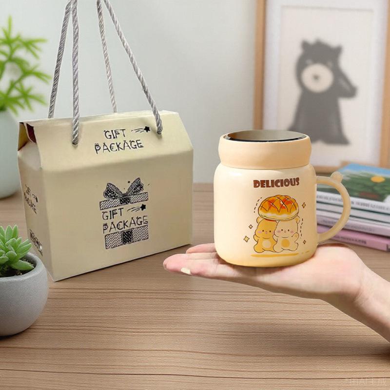 Högkvalitativ Värmeisolering Keramisk Mugg Spegelmugg Hem Kontor Vattenmugg Evenemangsgåva Mugg med Lock Souvenir