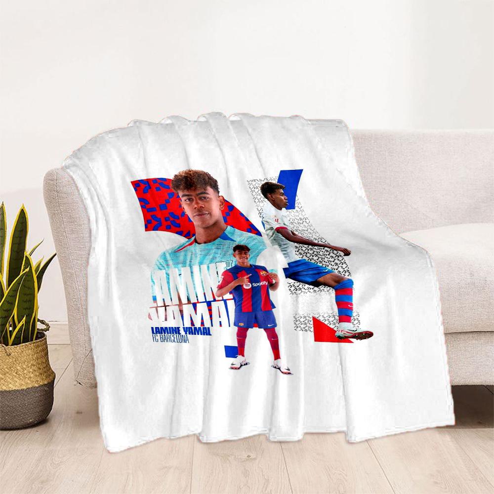 Lamine Yamal's Spain's Soccer Star Blanket Ultra-Soft Suitable for Seaside Picnics Sofa Four Seasons Universal Playful Design