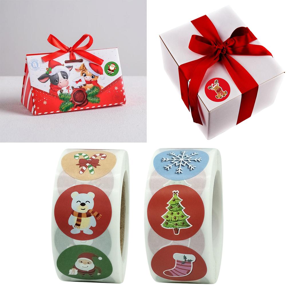 Pack Sticker Christmas Holiday Gift Decorating Gift 1 Roll 500 Posts Christmas