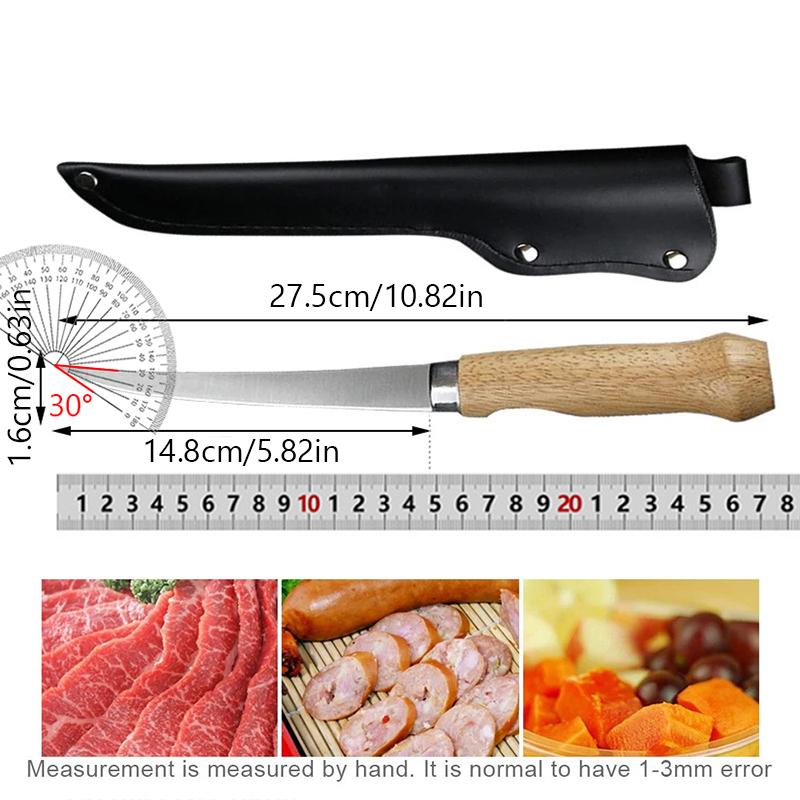Kitchen Knife 6inch Stainless Steel Boning Knife Meat Cleaver Butcher Knife with Sheath Fish Sushi Knife Cooking Cutter