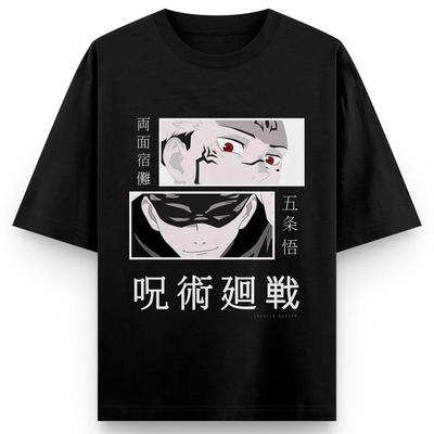 Jujutsu Kaisen Anime Gojo Satoru Printing Cotton Tshirt Men and Women Harajuku Casual Loose Summer Anime Peripheral Clothing