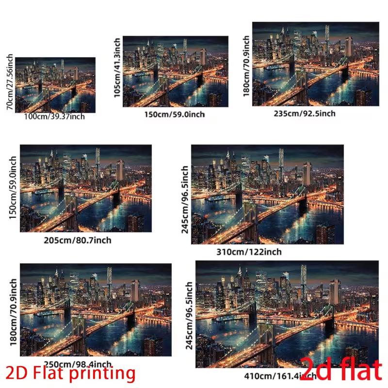 2D Brooklyn Bridge Cityscape Backdrop for Urban, Night and Big City Content Creation