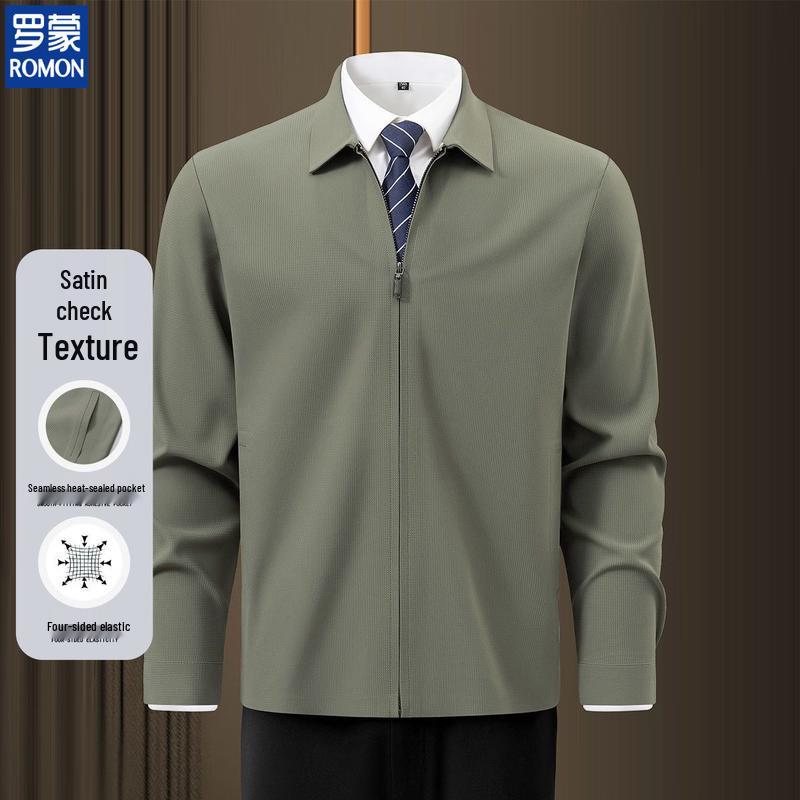

ROMON Men s Satin Grid Business Casual Jacket 3XL
