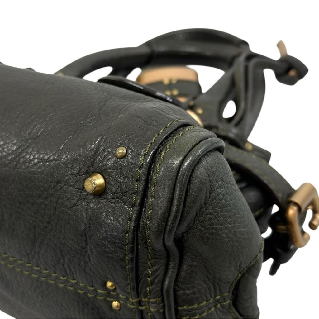 Chloe Paddington Mini Handbag Dark Green Women Used