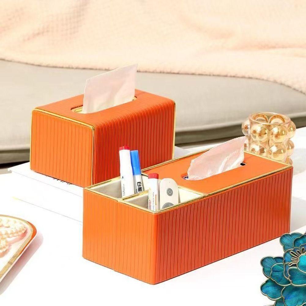 PU Leather Tissue Box Soft Tissue Case Creative Paper Towel Container  for Living Room